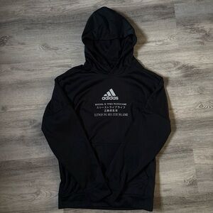 Adidas Black Hoodie With White Logo for Men